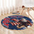 Custom USA Rugby Round Carpet Powerful Eagle Grunge Brush Style - Blue