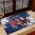 Custom USA Rugby Rubber Doormat Powerful Eagle Grunge Brush Style - Blue