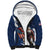 Custom USA Rugby Sherpa Hoodie Powerful Eagle Grunge Brush Style - Blue