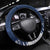 USA Rugby Steering Wheel Cover Powerful Eagle Grunge Brush Style - Blue