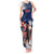 Custom USA Rugby Tank Maxi Dress Powerful Eagle Grunge Brush Style - Blue