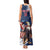 Custom USA Rugby Tank Maxi Dress Powerful Eagle Grunge Brush Style - Blue