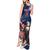 Custom USA Rugby Tank Maxi Dress Powerful Eagle Grunge Brush Style - Blue