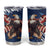 USA Rugby Tumbler Cup Powerful Eagle Grunge Brush Style - Blue