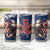 USA Rugby Tumbler Cup Powerful Eagle Grunge Brush Style - Blue