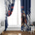 Custom USA Rugby Window Curtain Powerful Eagle Grunge Brush Style - Blue