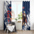 Custom USA Rugby Window Curtain Powerful Eagle Grunge Brush Style - Blue