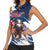 Custom USA Rugby Women Sleeveless Polo Shirt Powerful Eagle Grunge Brush Style - Blue