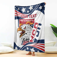 Flag-style blanket with eagle face and YOUR TEXT GO EAGLES lettering