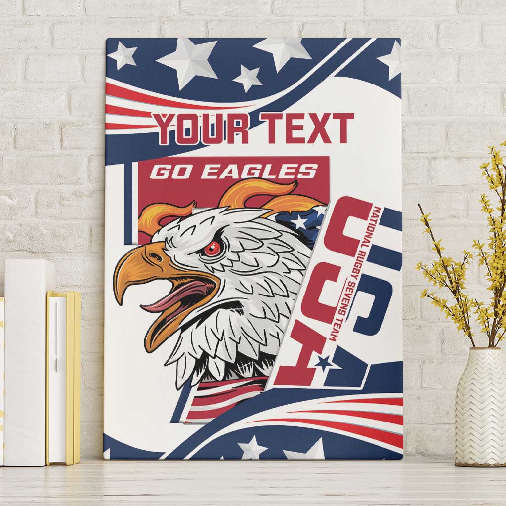 Custom USA Rugby Sevens Canvas Wall Art Go Eagles Flag Style - Wonder Print Shop