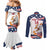 Custom USA Rugby Sevens Couples Matching Mermaid Dress and Long Sleeve Button Shirt Go Eagles Flag Style