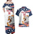 Custom USA Rugby Sevens Couples Matching Off Shoulder Maxi Dress and Hawaiian Shirt Go Eagles Flag Style - Wonder Print Shop