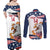 Custom USA Rugby Sevens Couples Matching Off Shoulder Maxi Dress and Long Sleeve Button Shirt Go Eagles Flag Style - Wonder Print Shop