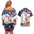 Custom USA Rugby Sevens Couples Matching Off Shoulder Short Dress and Hawaiian Shirt Go Eagles Flag Style - Wonder Print Shop