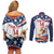 Custom USA Rugby Sevens Couples Matching Off Shoulder Short Dress and Long Sleeve Button Shirt Go Eagles Flag Style - Wonder Print Shop