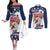 Custom USA Rugby Sevens Couples Matching Off The Shoulder Long Sleeve Dress and Long Sleeve Button Shirt Go Eagles Flag Style