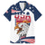 Custom USA Rugby Sevens Family Matching Off The Shoulder Long Sleeve Dress and Hawaiian Shirt Go Eagles Flag Style - Wonder Print Shop