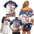 Custom USA Rugby Sevens Family Matching Off Shoulder Short Dress and Hawaiian Shirt Go Eagles Flag Style - Wonder Print Shop