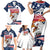 Custom USA Rugby Sevens Family Matching Short Sleeve Bodycon Dress and Hawaiian Shirt Go Eagles Flag Style - Wonder Print Shop