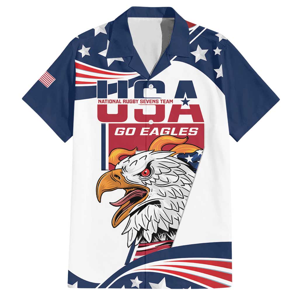 Custom USA Rugby Sevens Hawaiian Shirt Go Eagles Flag Style - Wonder Print Shop