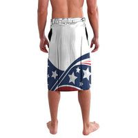 White rugby sevens shorts with stars and flag stripe print on back