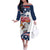 Custom USA Rugby Sevens Off The Shoulder Long Sleeve Dress Go Eagles Flag Style - Wonder Print Shop