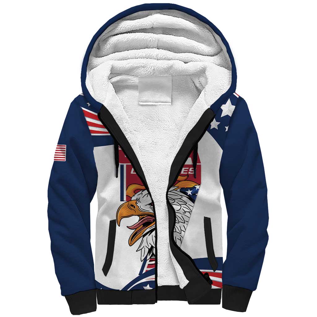 Custom USA Rugby Sevens Sherpa Hoodie Go Eagles Flag Style