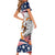 Custom USA Rugby Sevens Short Sleeve Bodycon Dress Go Eagles Flag Style