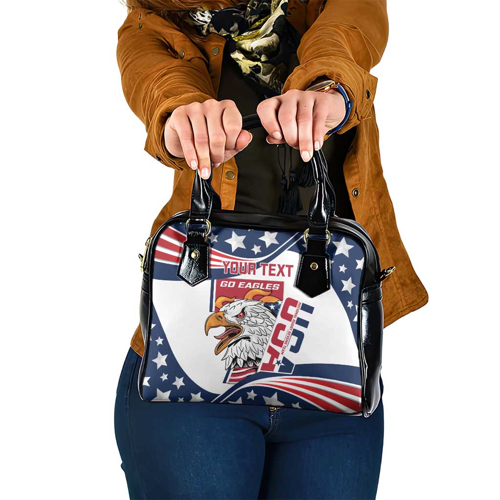 Custom USA Rugby Sevens Shoulder Handbag Go Eagles Flag Style