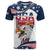 Custom USA Rugby Sevens T Shirt Go Eagles Flag Style