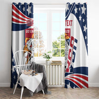 USA rugby sevens window curtain panels with eagle mascot print, stars, and flag stripes