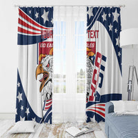 USA rugby sevens window curtain panels with eagle artwork, stars, and patriotic stripe layout