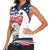 Custom USA Rugby Sevens Women Sleeveless Polo Shirt Go Eagles Flag Style