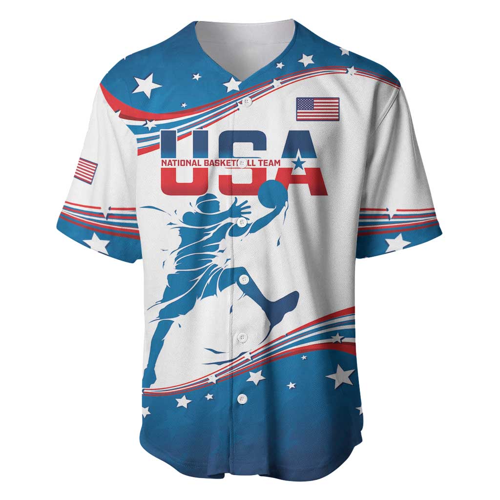 Custom USA Basketball Baseball Jersey 2024 Go Dream Team Curve Style - Wonder Print Shop