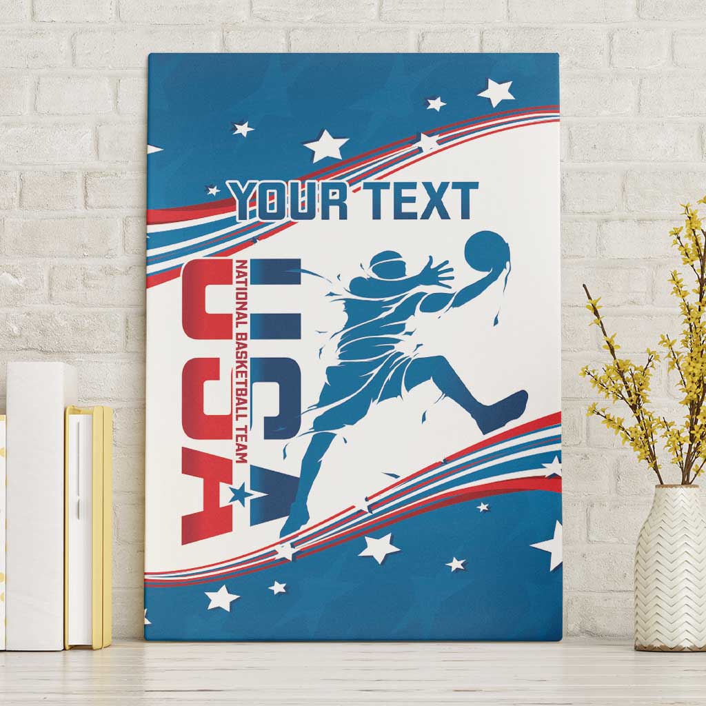 Custom USA Basketball Canvas Wall Art 2024 Go Dream Team Curve Style - Wonder Print Shop