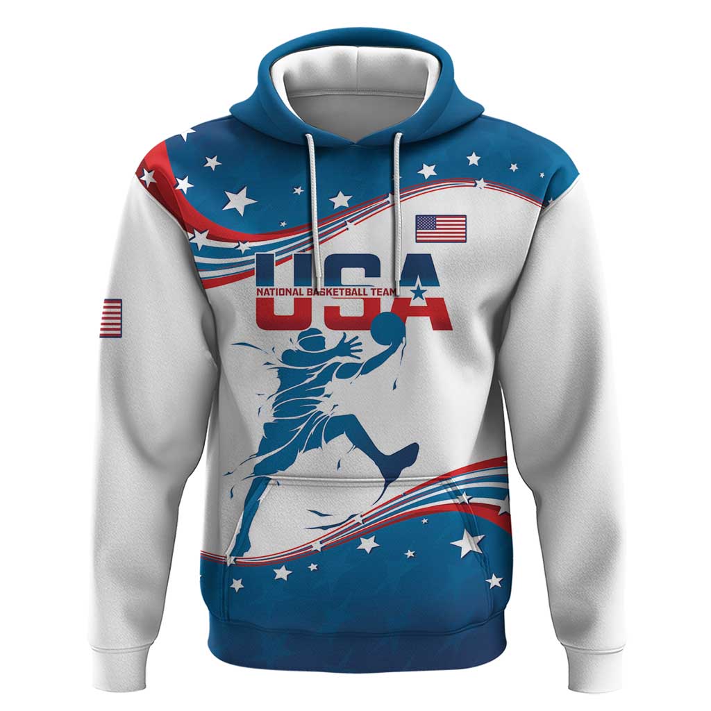 Custom USA Basketball Hoodie 2024 Go Dream Team Curve Style - Wonder Print Shop