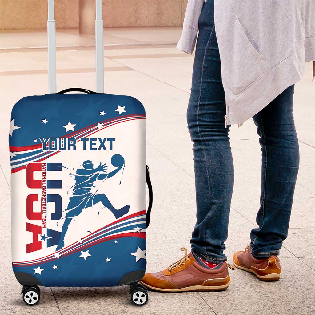 Custom USA Basketball Luggage Cover 2024 Go Dream Team Curve Style - Wonder Print Shop