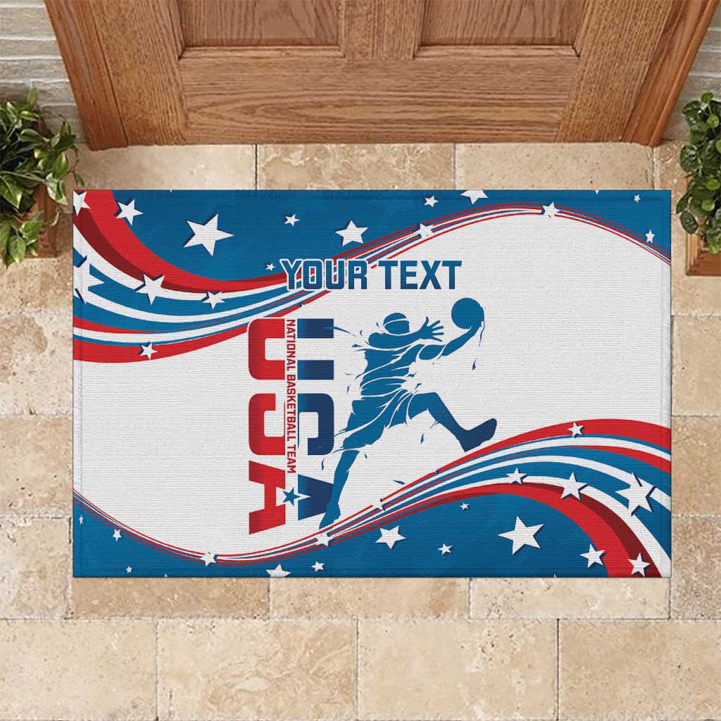 Custom USA Basketball Rubber Doormat 2024 Go Dream Team Curve Style