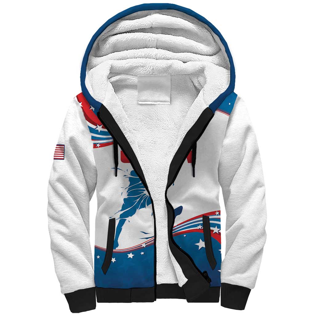 Custom USA Basketball Sherpa Hoodie 2024 Go Dream Team Curve Style