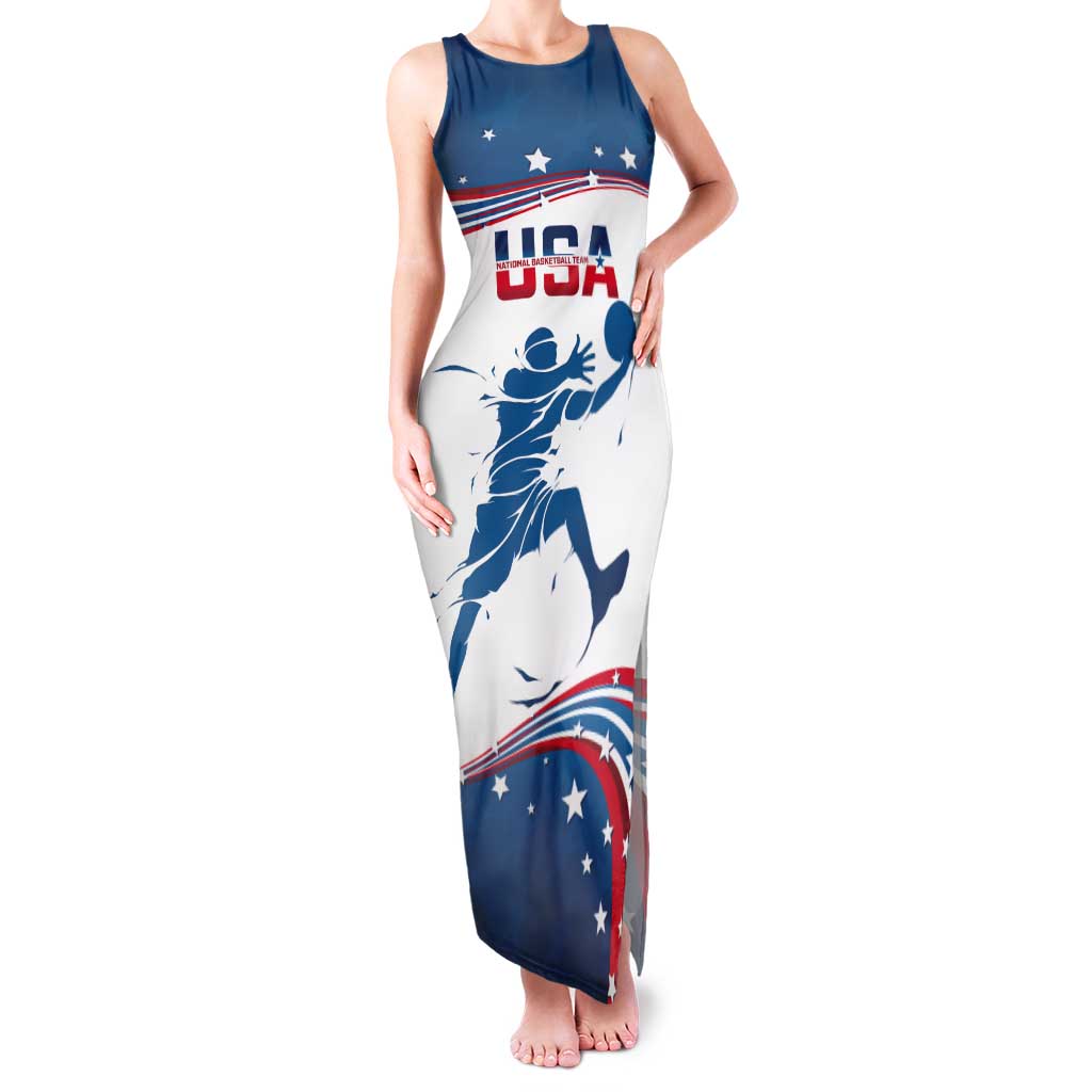 Custom USA Basketball Tank Maxi Dress 2024 Go Dream Team Curve Style