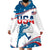 Custom USA Basketball Wearable Blanket Hoodie 2024 Go Dream Team Curve Style