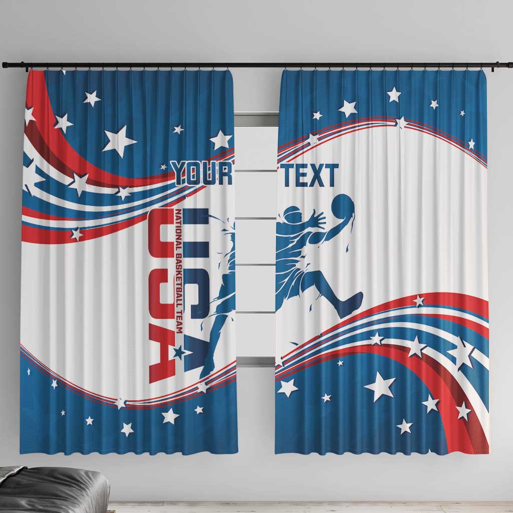 Custom USA Basketball Window Curtain 2024 Go Dream Team Curve Style