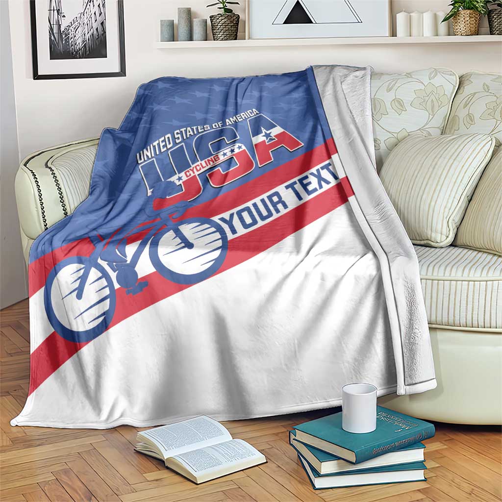 Personalized USA Cycling Blanket United States Bike Racing Lover