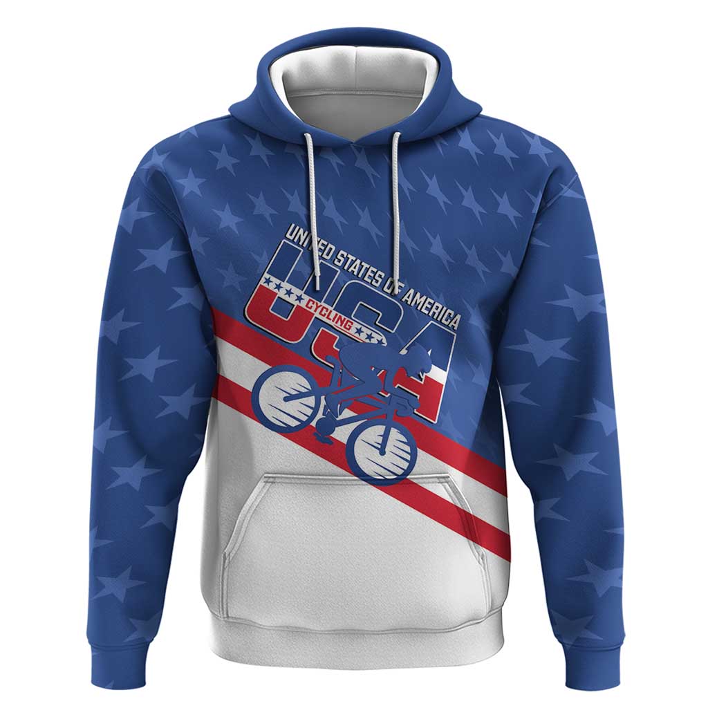 Personalized USA Cycling Hoodie United States Bike Racing Lover - Wonder Print Shop