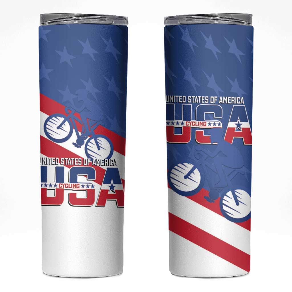 USA Cycling Skinny Tumbler United States Bike Racing Lover