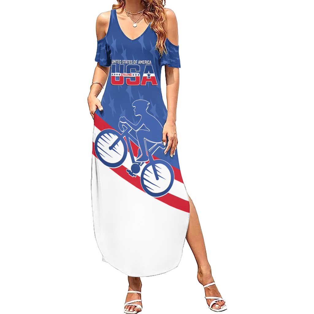 Personalized USA Cycling Summer Maxi Dress United States Bike Racing Lover