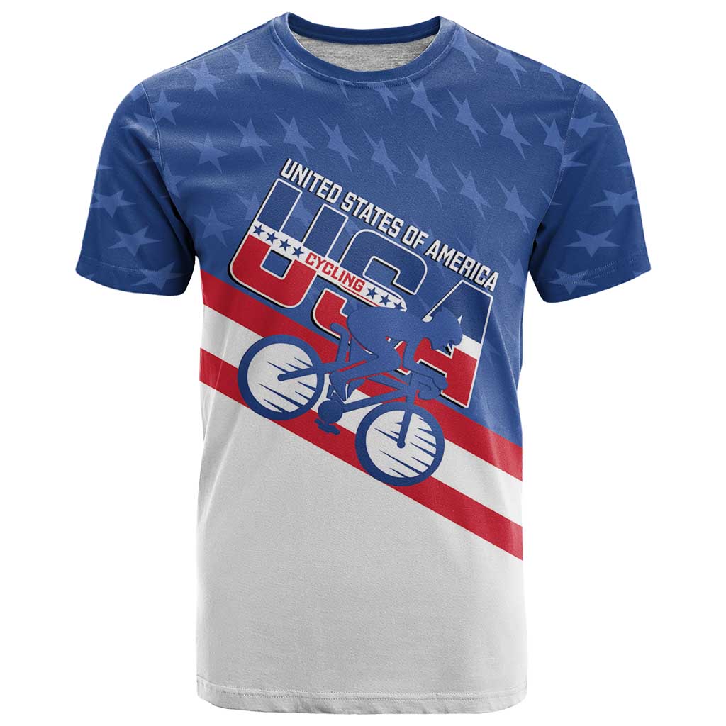 Personalized USA Cycling T Shirt United States Bike Racing Lover