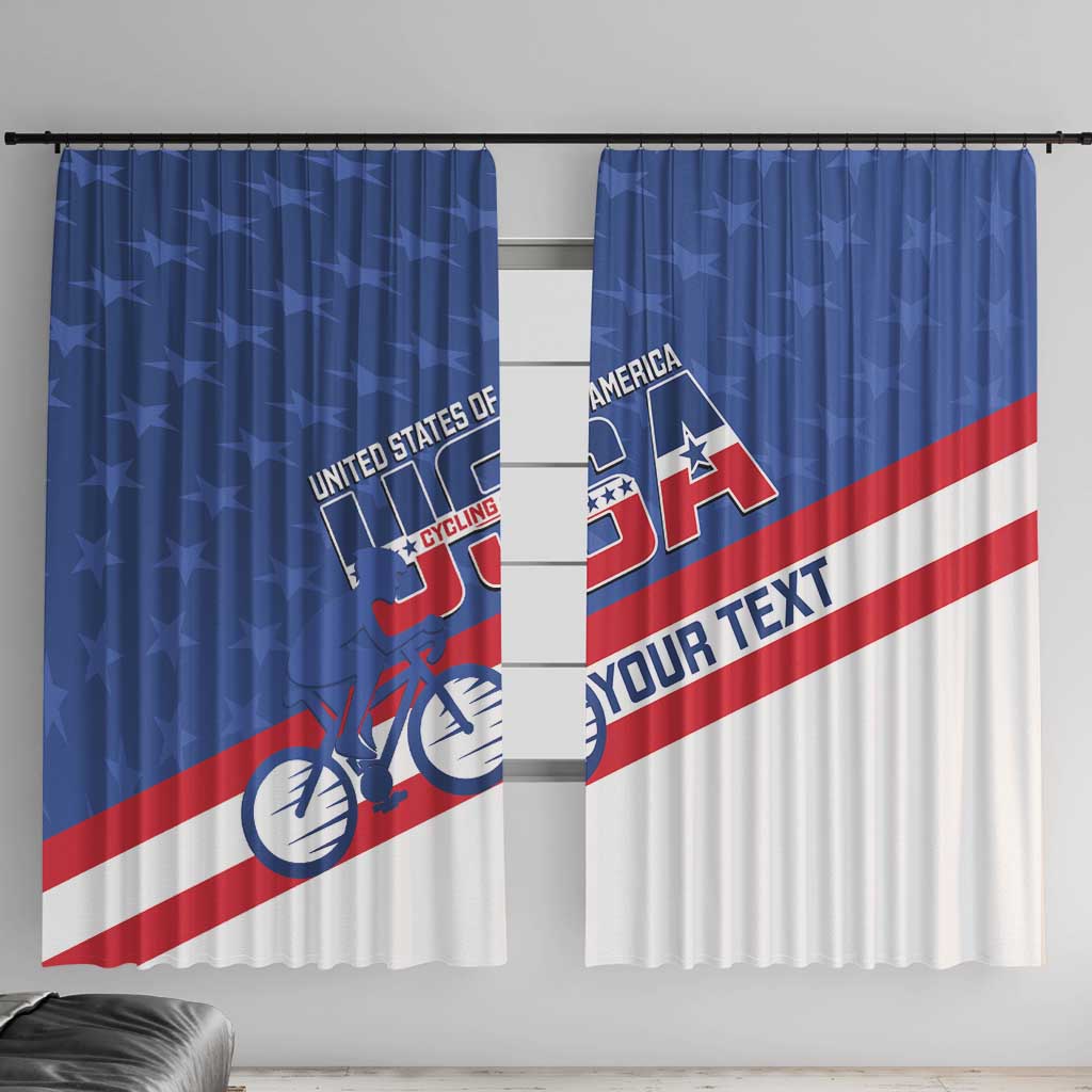 Personalized USA Cycling Window Curtain United States Bike Racing Lover