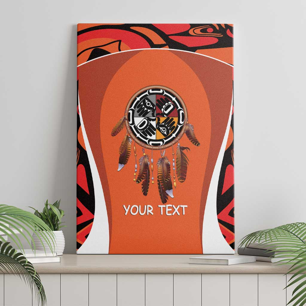 Personalized Orange Day Canada Canvas Wall Art Honouring The Children Haida Pattern - Wonder Print Shop