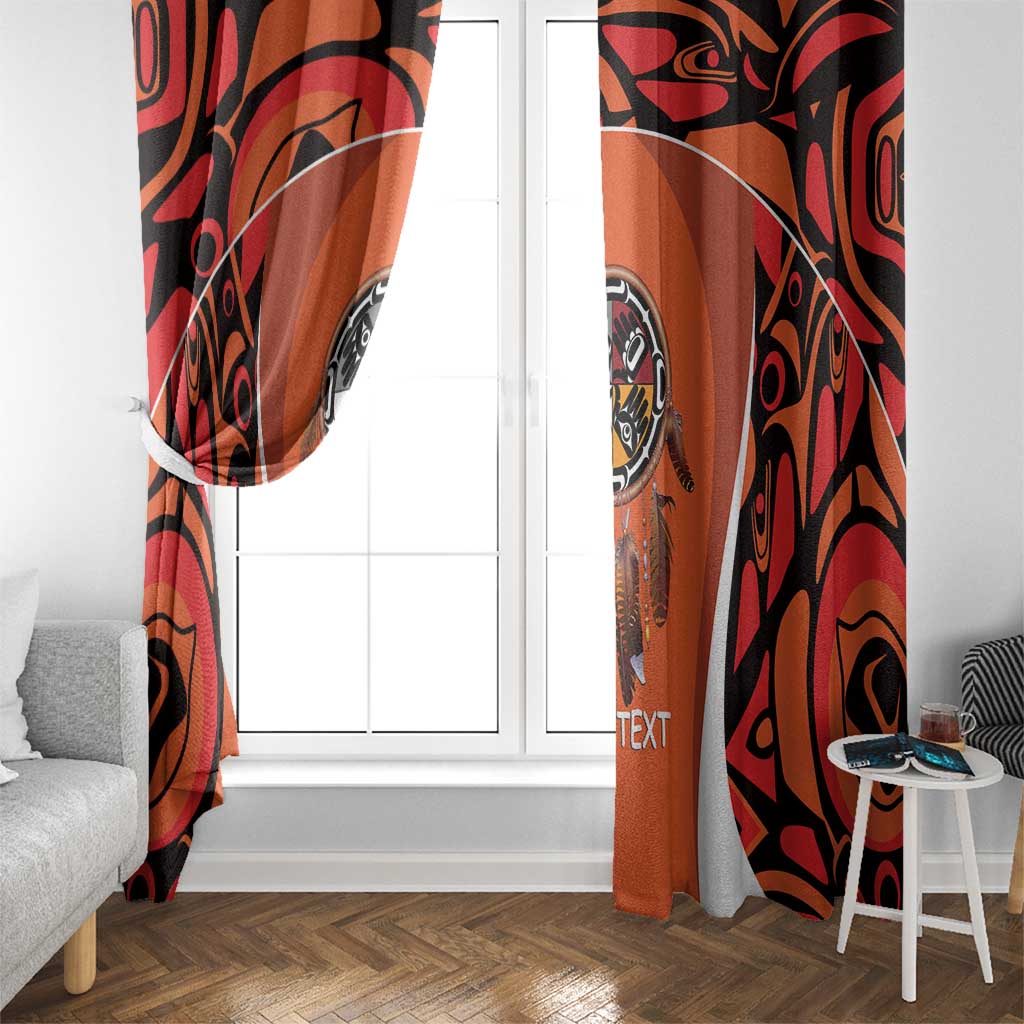 Personalized Orange Day Canada Window Curtain Honouring The Children Haida Pattern - Wonder Print Shop